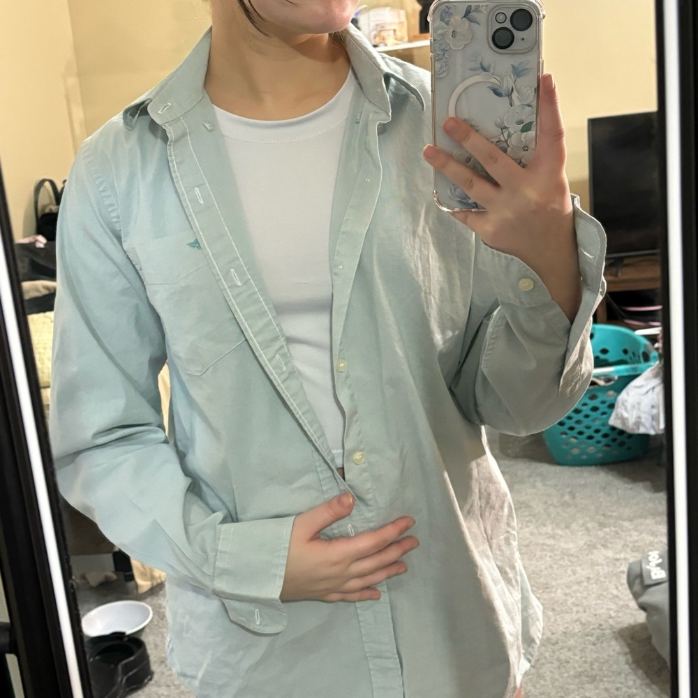 Blue button up long sleeve